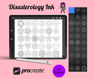 Floral Mandala Flower Set 2 Procreate Brush Stamps, 30 Floral Stamps