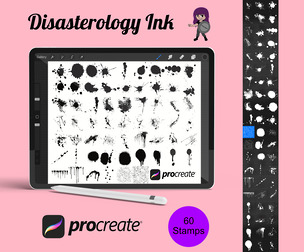 Splash Splatter Marks Set 1 Procreate Brush Stamps, 60 Splashes