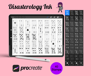 Playing Cards Set 1 Procreate Brush Stamps, 40 Cards