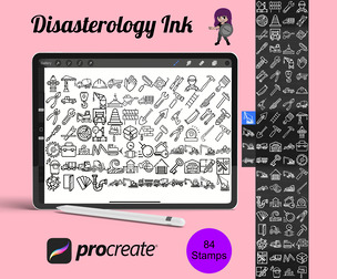 Construction Icons Outlines Set 1 Procreate Brush Stamps, 84 Icons