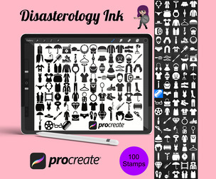 Clothing Fashion Icon Silhouettes Set 2 Procreate Brush Stamps, 100 Clothing Icons