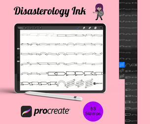 Ribbon Banners Set 1 Procreate Brush Stamps, 53 Banner Stamps