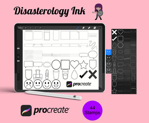 Digital Planner Guide Template Set 4 Procreate Brush Stamps, 44 Planner Templates
