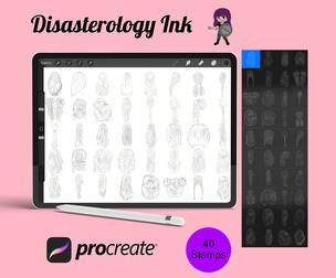 Womens Hair Fashion Set 3 Procreate Brush Stamps, 40 Hair Stamps