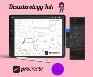 Digital Planner Guide Template Set 3 Procreate Brush Stamps, 45 Planner Templates