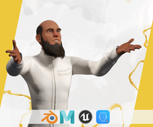 Cartoon Imam Spiritual Leader Muslim Religious