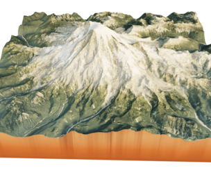 Mount Rainier  3d model terrain