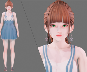 Casual Clothing 0014 - UE5 - Unity - Blender - Animated - Realistic Female Character