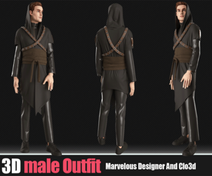 3D Men Outfit (CLO3D, MD PROJECTS+OBJ+FBX)
