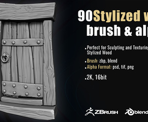 Stylized Wood Brushes.Vol01