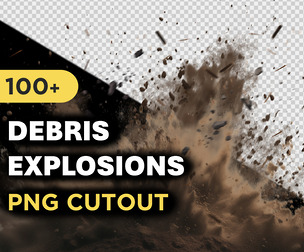 100+ PNG Cutout Debris Explosion Effects