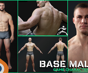 Lifelike Male Base for Blender Maya Daz studio Zbrush