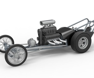Front engine old school dragster with V8 Version 3 Scale 1:25