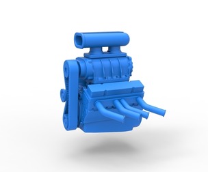 Engine V8 for vintage dragster Version 5 Scale 1:25