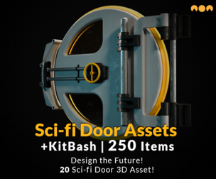 250 Sci-fi Door Kit Bash + 20 Sci-fi Door 3D Asset