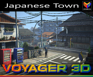 Retro Style Japanese Rural Town