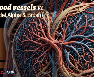 55 Blood vessels (3D Model, Alpha & Brush)