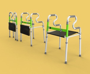 FOLDING WALKER SEAT FOLDABLE WALKING FRAME CHAIR STANDING AID
