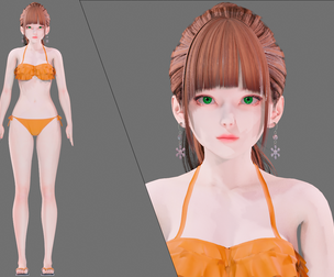 Bikini 0015 - UE5 - Unity - Blender - Animated - Realistic Female Character