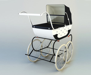 Pram Retro 3d Model