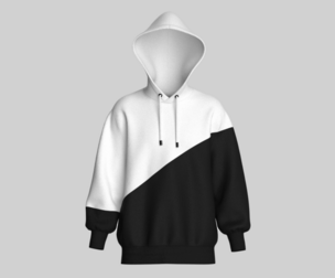 Mens Black And White Hoodie   | Marvelous | Blender