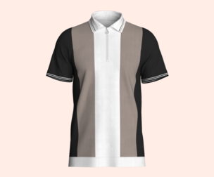 MENS HALF-ZIP STRIPED POLO T-SHIRT  | Marvelous | Blender