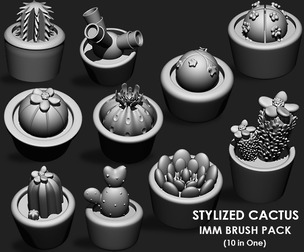 Stylized Cactus IMM Brush Pack (10 in One)
