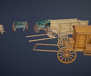 Wooden Carts modular asset pack