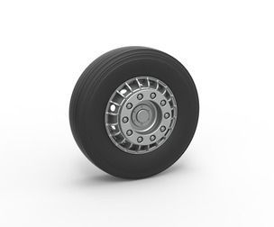 Front wheel of racing semi truck Version 1 Scale 1:25