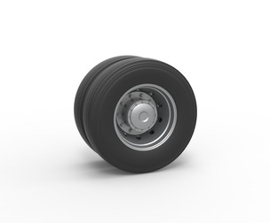 Rear wheel of racing semi truck Version 1 Scale 1 to 25