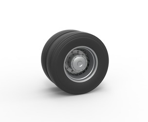 Rear wheel of racing semi truck Version 2 Scale 1 to 25