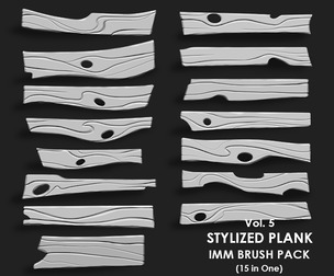 Stylized Wooden Plank IMM Brush Pack 15 in One Vol 5