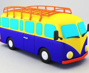 Retro Bus 3d Model