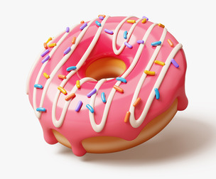 Pink Donut Stylized