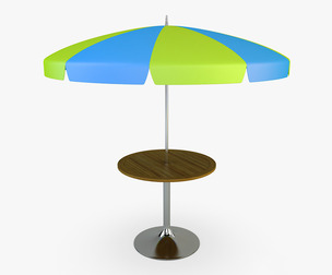 Patio Table With Umbrella v 1 3d Model