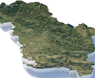 Albania Terrain Map