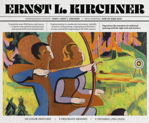 Ernst Ludwig Kirchner Procreate Kit (Procreate Brushes, Color Palettes & Canvas Textures)
