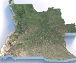 Angola Terrain Map