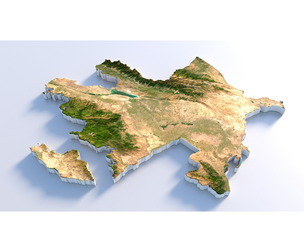 Azerbaijan Terrain Map