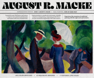 August Macke Procreate Kit (Procreate Brushes, Color Palettes & Canvas Textures)
