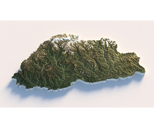 Bhutan Terrain Map