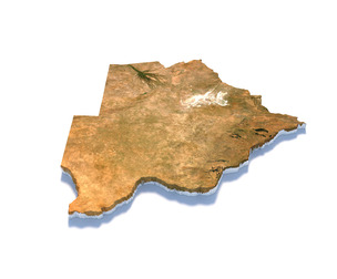 Botswana Terrain Map