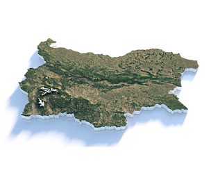 Bulgaria Terrain Map