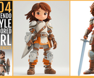 404 Nintendo-Style Armored Girl