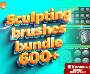 600 + Blender Sculpting Brushes. Asset Browser.