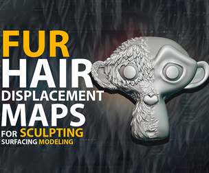 Fur And Hair Displacement Maps (Alphas) For Sculpting, Surface Modeling (Blender, ZBrush)