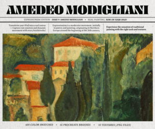 Amedeo Modigliani Procreate Kit (Procreate Brushes, Color Palettes & Paper and Canvas Textures)