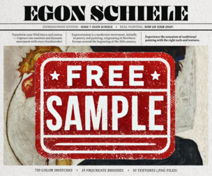 Free Sample | Egon Schiele Kit (Procreate Brushes, Color Palettes & Paper and Canvas Textures)