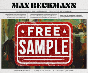 Free Sample | Max Beckmann Kit (Procreate Brushes, Color Palettes & Canvas Textures)