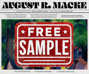 Free Sample | August Macke Kit (Procreate Brushes, Color Palettes & Canvas Textures)